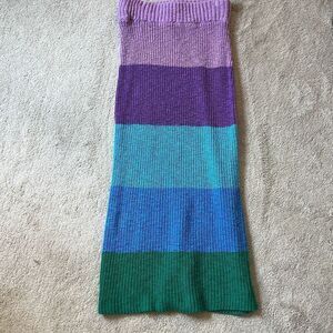 Show Me Your Mumu Women's Multi Sunset Stripe Knit Pippa Sweater Skirt Size XS